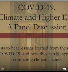Title slide for COVID-19 & Climate Change: Former Secretary of State John Kerry and MIT President Rafael Reif