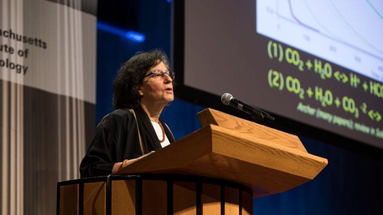 Susan Solomon, the Lee and Geraldine Martin Professor of Environmental Studies and Chemistry at MIT, delivered the symposium's keynote address.