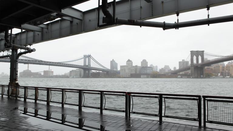 New York City’s East River rising during Hurricane Sandy.