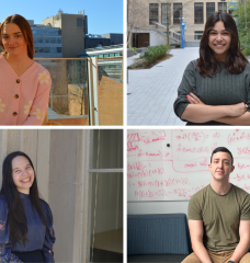 A new undergraduate major in climate system science and engineering prepares students like (clockwise from top left) Katherine Kempff, Lauren Aguilar, Justin Cole, and Ananda Figueiredo with the foundational expertise across disciplines to confront climate change.